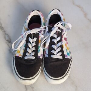 Vans Multicolor Checkered Lace-Up Sneakers Size 3 (Kids)